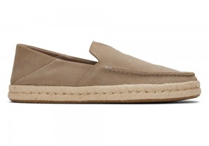 Toms Alonso Taupe Wildleder Rope Loafer Tiefesgrau | 3517VARQS