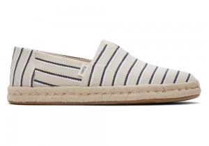 Toms Cream Woven Stripes Rope 2.0 Schwarz | 8753ZLJOU