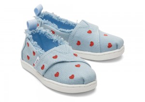 Toms Denim Hearts Toddler Shoe Blau | 6581XJWQE