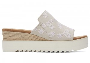 Toms Diana Mule Embroidered Floral Weiß | 3672ZRAMS