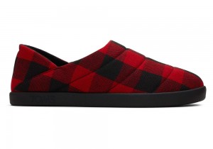 Toms Ezra Buffalo Plaid Fleece Convertible Rot | 4170SNTUP