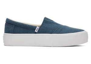 Toms Fenix Plattform Canvas Dunkelindigo | 8409MNZHK