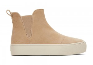 Toms Fenix Plattform Chelsea Oatmeal Wildleder Beige | 3704ZXFDO