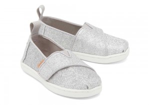 Toms Glitter Toddler Shoe Silber | 9450MOZWC