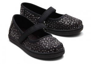 Toms Mary Jane Foil Toddler Shoe Schwarz | 7180IRDTJ