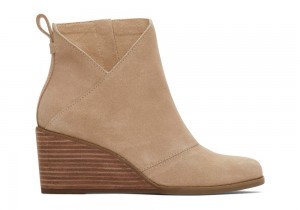 Toms Sutton Oatmeal Wildleder Wedge Beige | 0721TXBZV