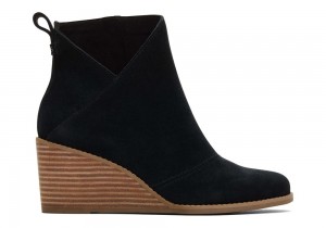 Toms Sutton Wildleder Wedge Schwarz | 0213WBVDI