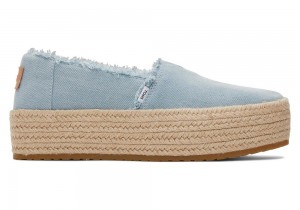 Toms Valencia Denim Plattform Blau | 8760IKODU