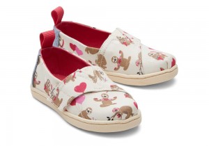 Toms Valentines Day Sloths Toddler Shoe Beige | 9243YSKUR