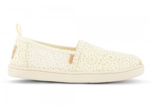 Toms Youth Moroccan Crochet Kids Shoe Beige | 0985MAIQV