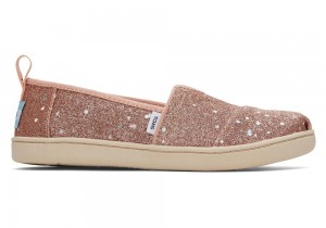 Toms Youth Rose Cosmic Glitter Kids Shoe Rosa Gold | 5710GNRHW