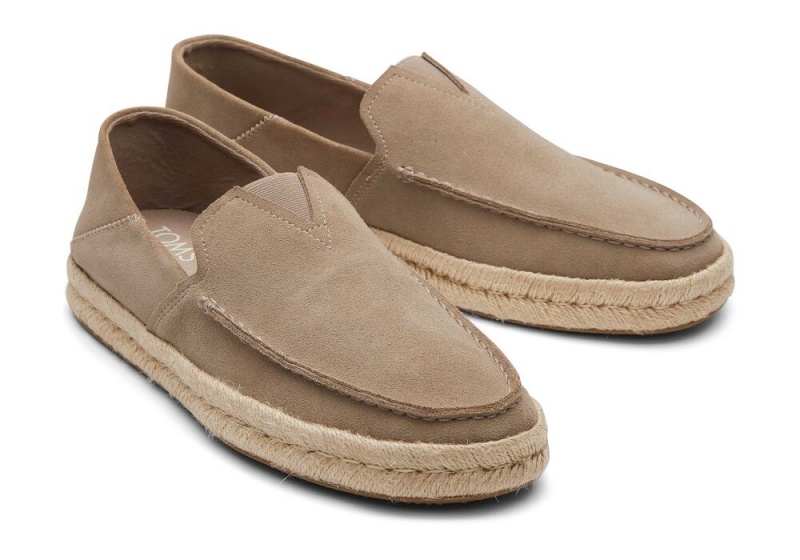 Toms Alonso Taupe Wildleder Rope Loafer Tiefesgrau | 3517VARQS