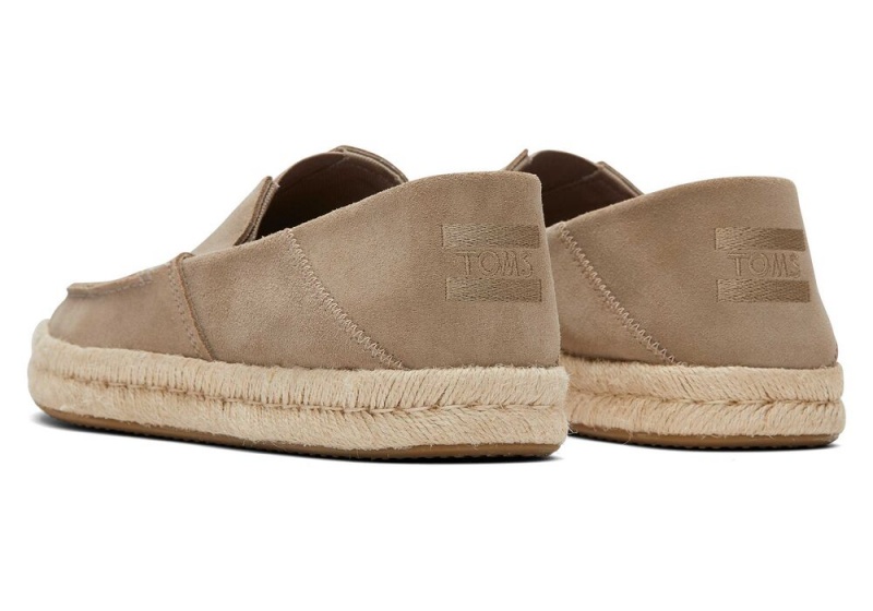 Toms Alonso Taupe Wildleder Rope Loafer Tiefesgrau | 3517VARQS