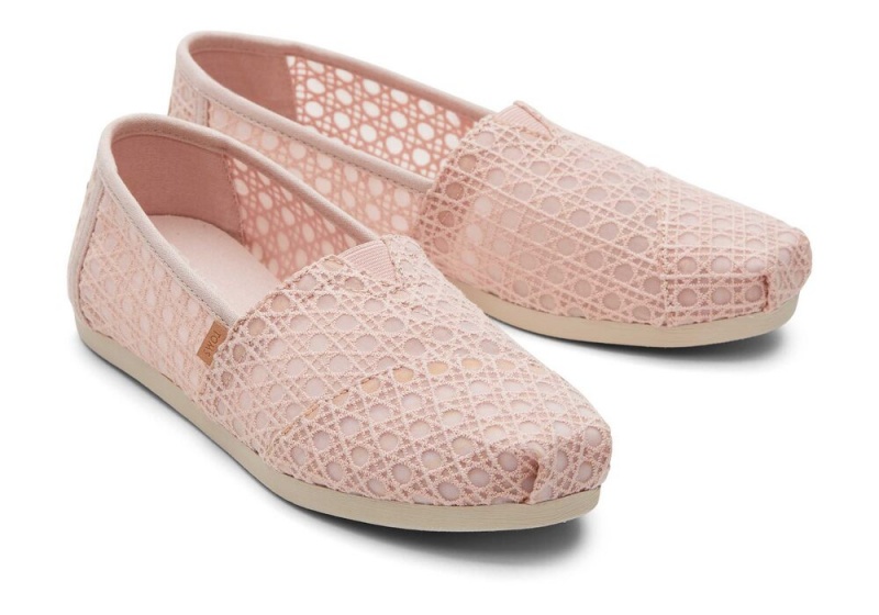 Toms Ballet Basket Weave Spitze Rosa | 4325OYJBU