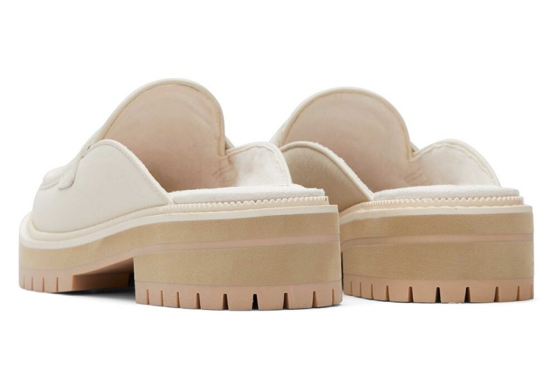 Toms Cara Mule Light Sand Leder Loafer Beige | 2687MWQTZ