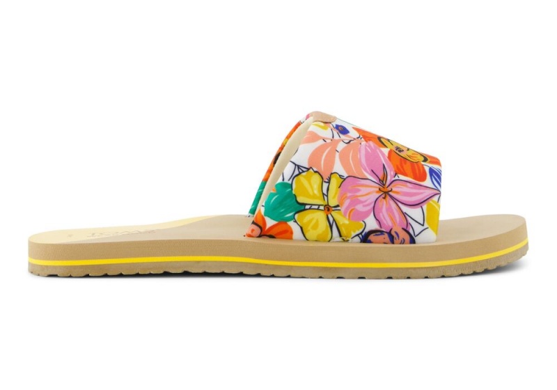 Toms Carly Painted Floral Jersey Badelatschen Blumen | 6380VKRMN