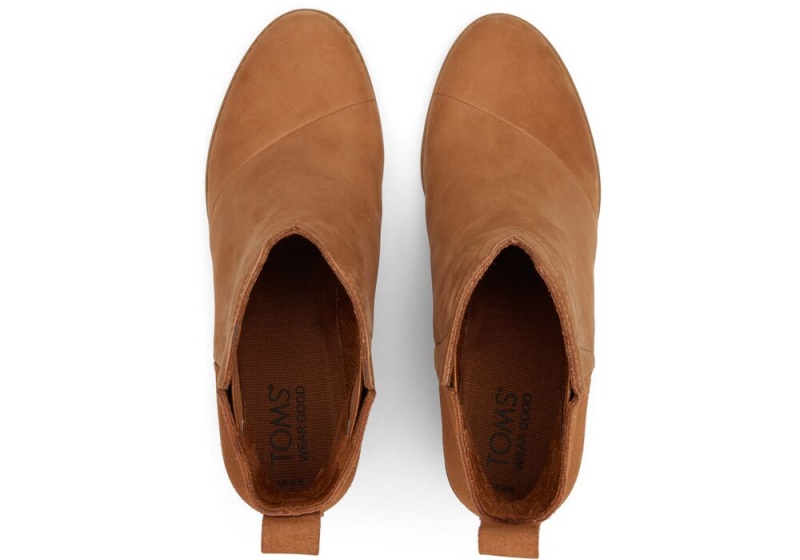 Toms Clare Tan Leder Wedge Braun | 4278FGPRI