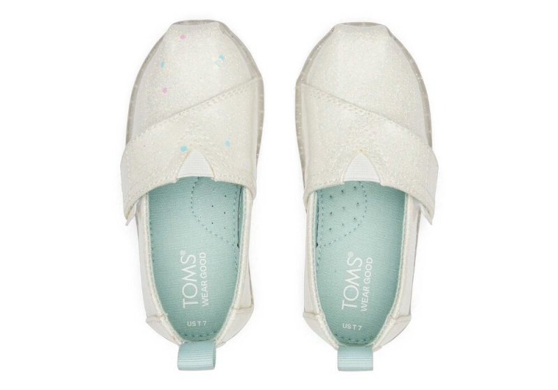 Toms Confetti Glitter Toddler Shoe Weiß | 6705VTALB