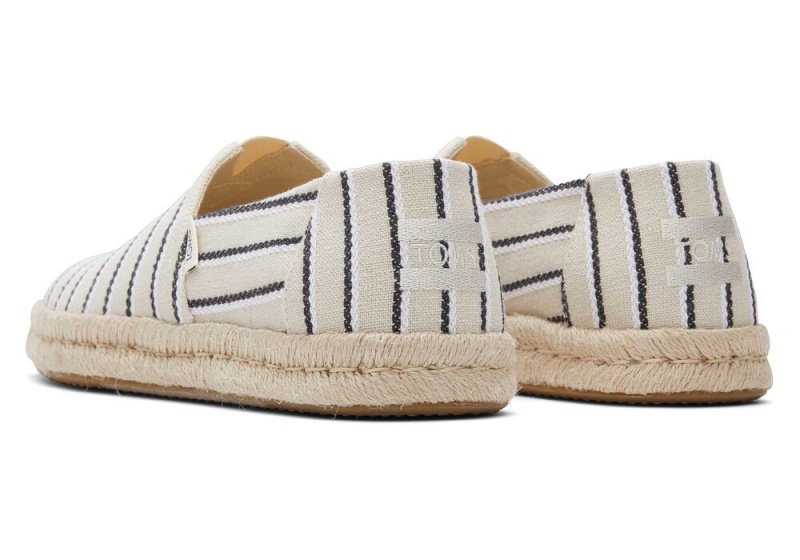 Toms Cream Woven Stripes Rope 2.0 Schwarz | 8753ZLJOU