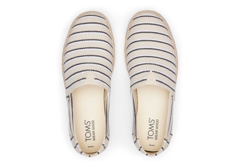 Toms Cream Woven Stripes Rope 2.0 Schwarz | 8753ZLJOU