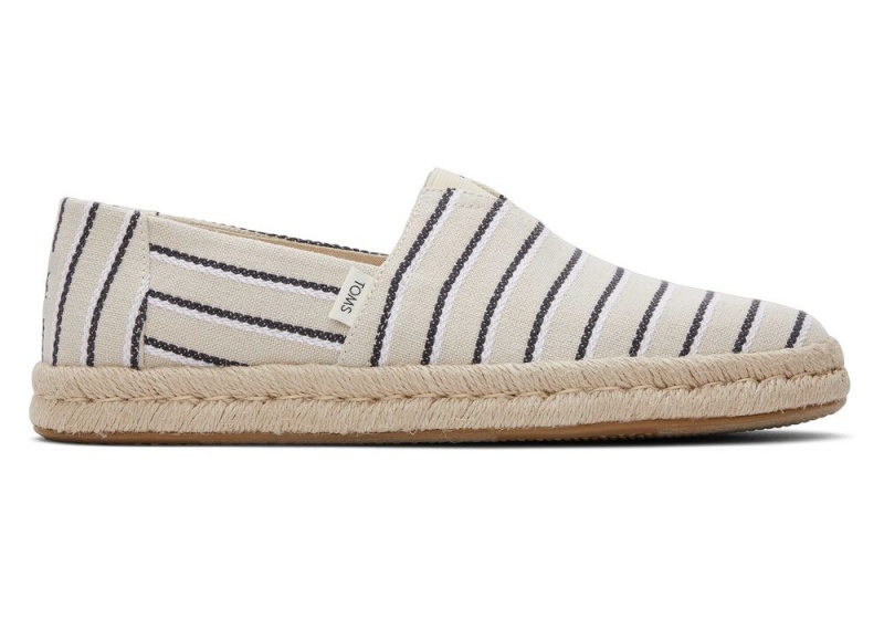 Toms Cream Woven Stripes Rope 2.0 Schwarz | 8753ZLJOU