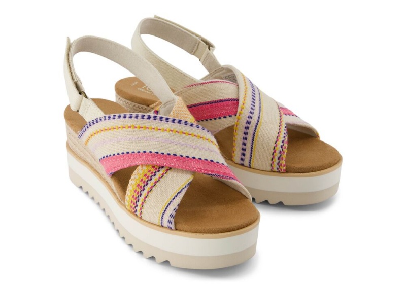 Toms Diana Crossover Fuchsia Stripes Fuchsie | 2840CFNKD