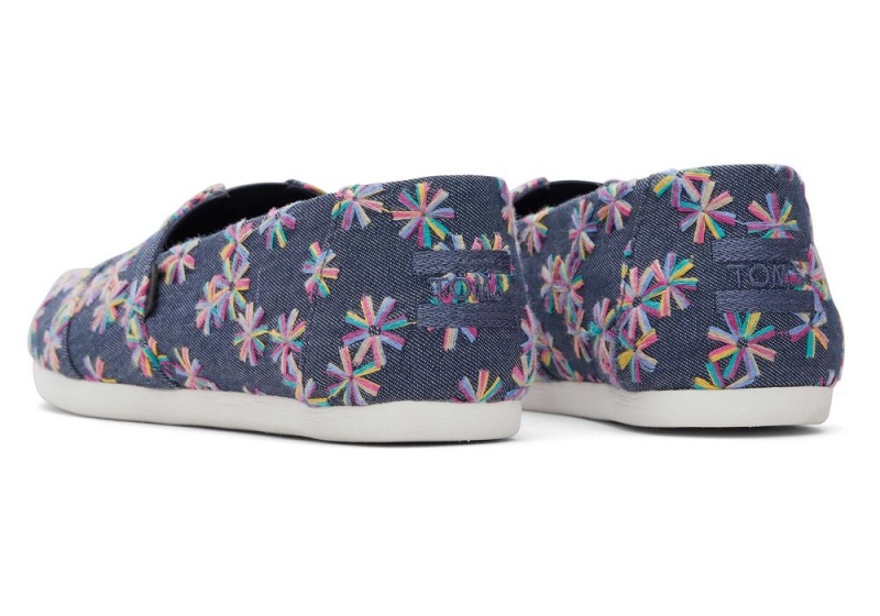 Toms Embroidered Floral Navy | 7614YJKNO