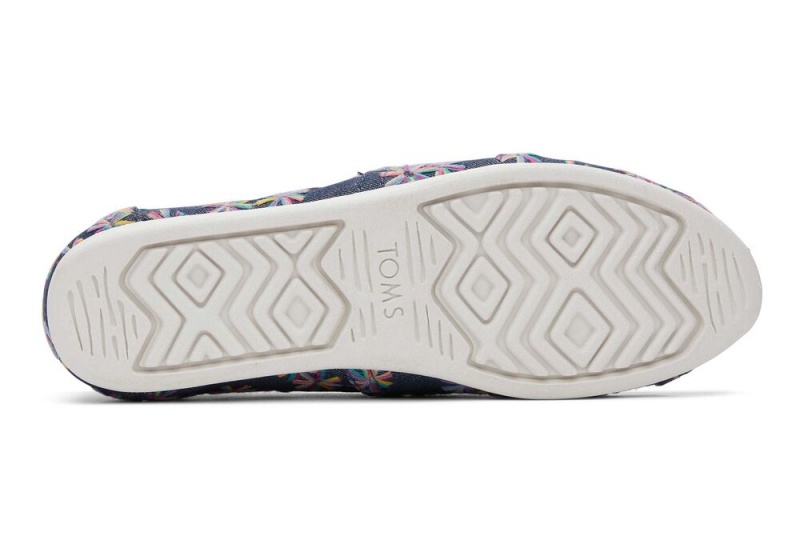 Toms Embroidered Floral Navy | 7614YJKNO