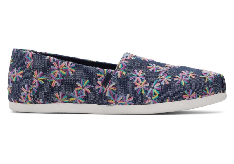 Toms Embroidered Floral Navy | 7614YJKNO