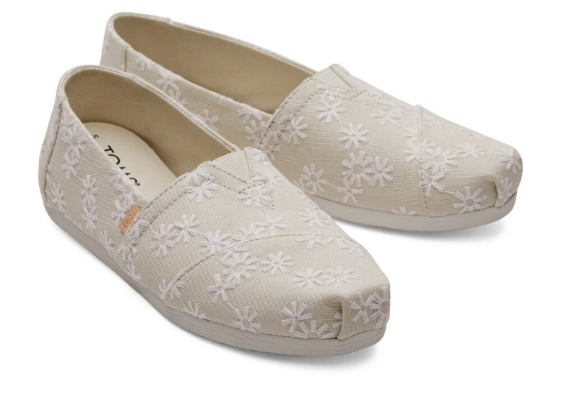 Toms Embroidered Floral Weiß | 5037KAGZL