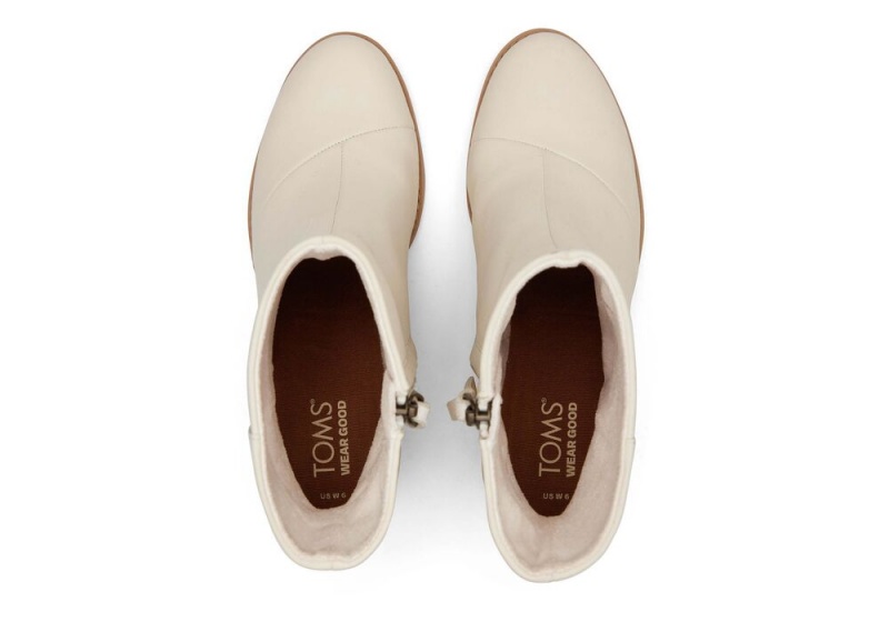 Toms Evelyn Light Sand Leder Absatz Hellbraun | 9582FNXOM