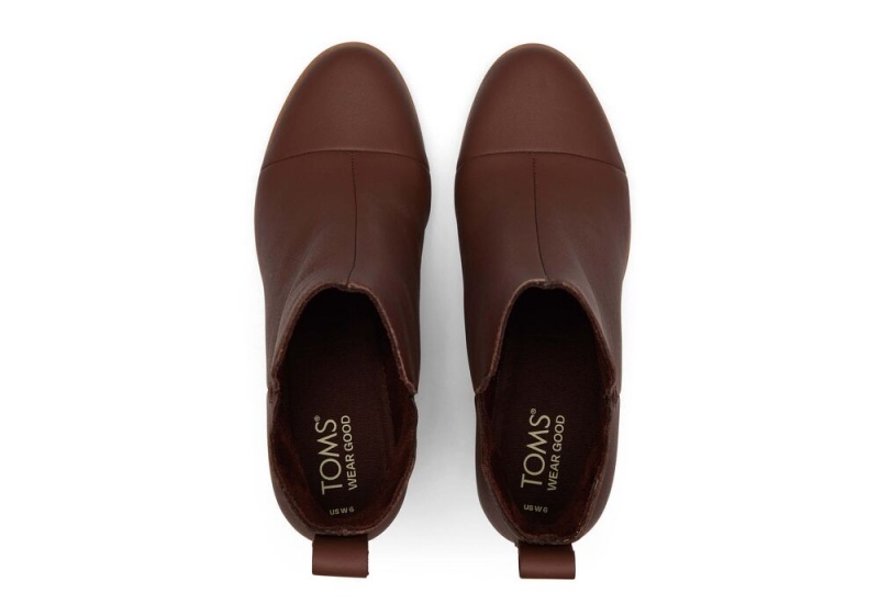 Toms Everly Chestnut Leder Cutout Absatz Braun | 6548JBFKI