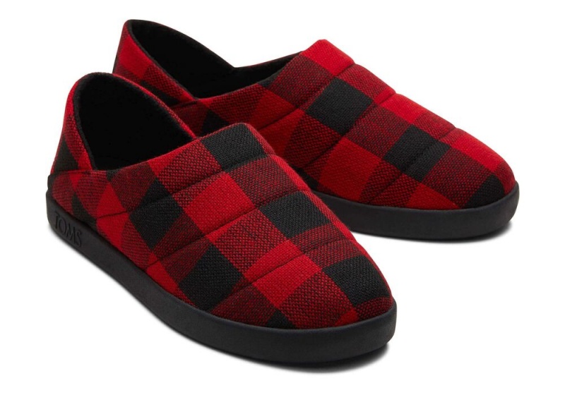 Toms Ezra Buffalo Plaid Fleece Convertible Rot | 4170SNTUP