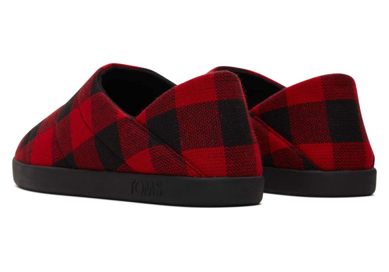 Toms Ezra Buffalo Plaid Fleece Convertible Rot | 4170SNTUP