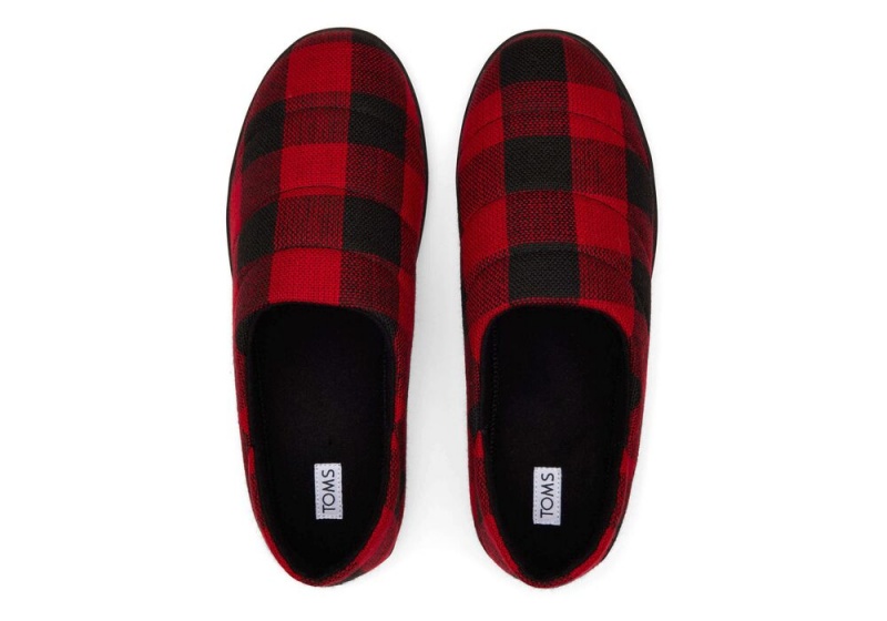 Toms Ezra Buffalo Plaid Fleece Convertible Rot | 4170SNTUP