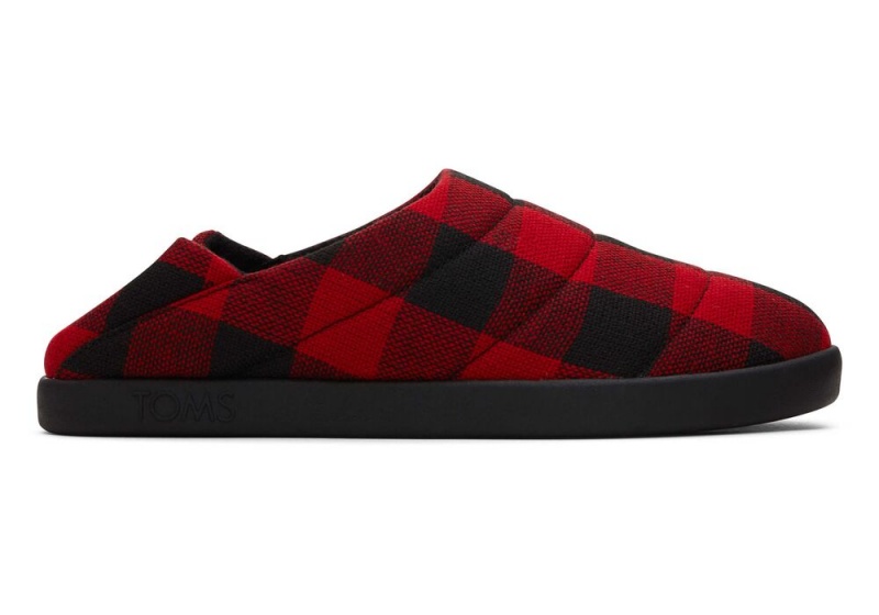 Toms Ezra Buffalo Plaid Fleece Convertible Rot | 4170SNTUP