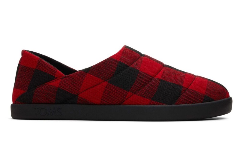 Toms Ezra Buffalo Plaid Fleece Convertible Rot | 4170SNTUP