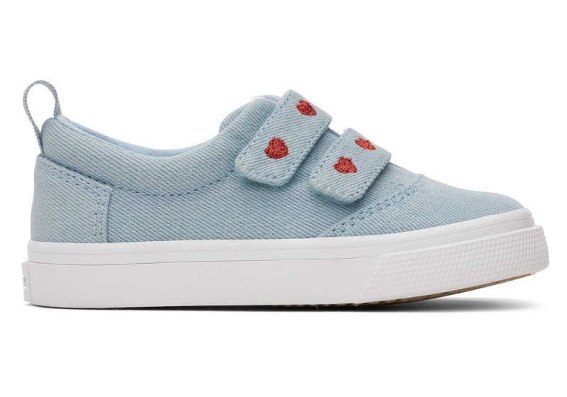 Toms Fenix Denim Hearts Double Riemen Toddler Blau | 5237OPNLG