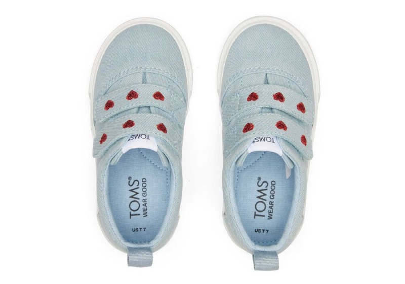 Toms Fenix Denim Hearts Double Riemen Toddler Blau | 5237OPNLG