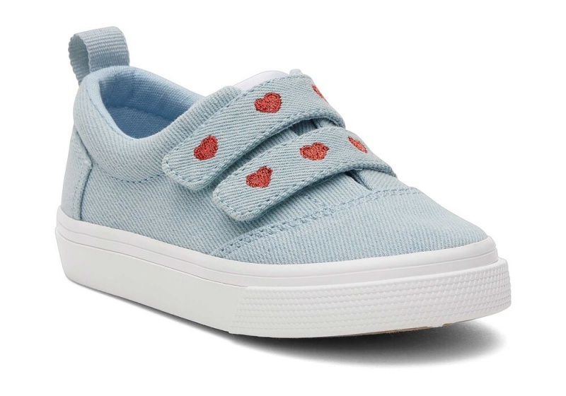 Toms Fenix Denim Hearts Double Riemen Toddler Blau | 5237OPNLG