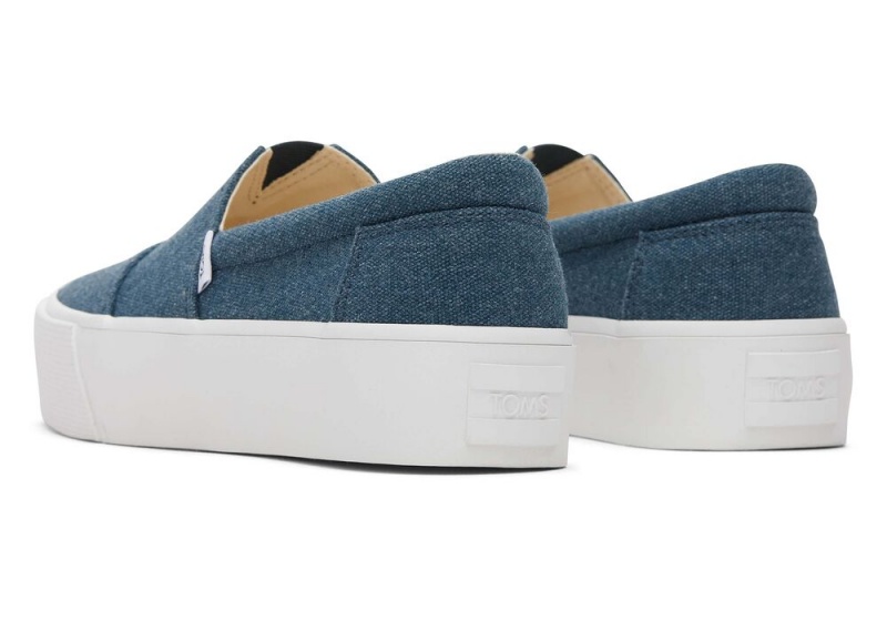 Toms Fenix Plattform Canvas Dunkelindigo | 8409MNZHK