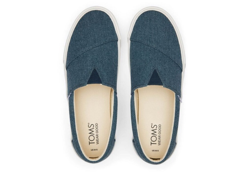 Toms Fenix Plattform Canvas Dunkelindigo | 8409MNZHK