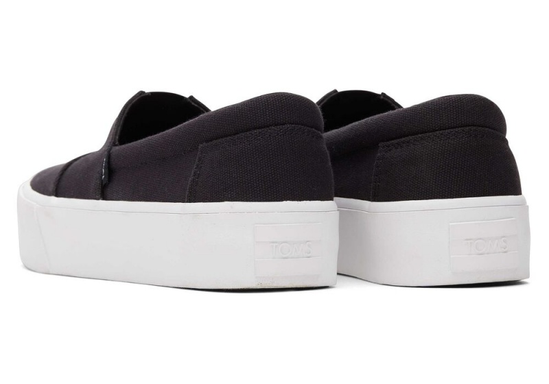 Toms Fenix Plattform Canvas Schwarz | 1695MQWJI