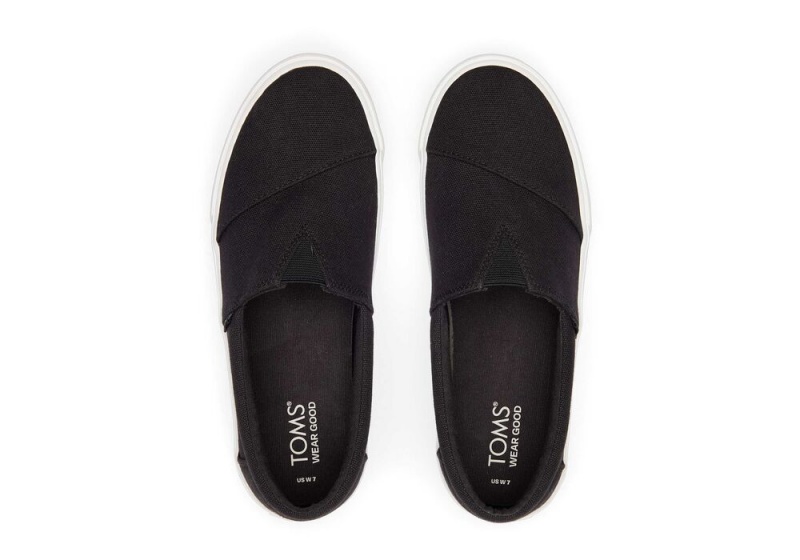 Toms Fenix Plattform Canvas Schwarz | 1695MQWJI