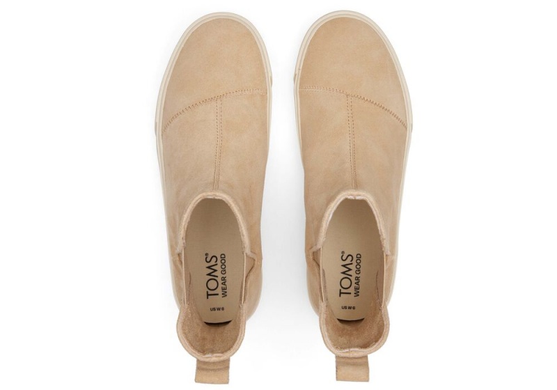 Toms Fenix Plattform Chelsea Oatmeal Wildleder Beige | 3704ZXFDO