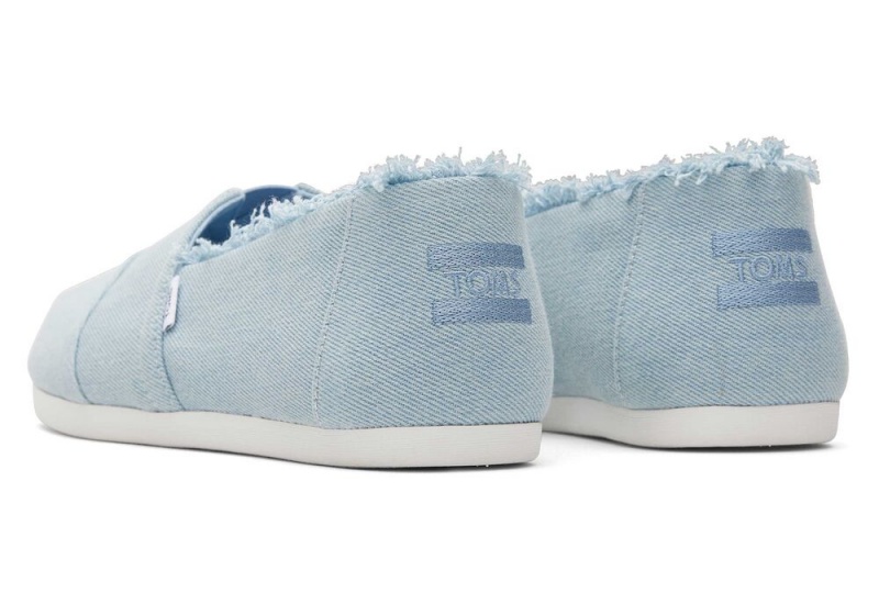 Toms Fringed Washed Denim Blau | 1647ISPCM