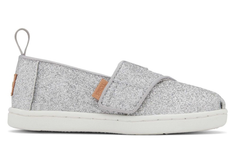 Toms Glitter Toddler Shoe Silber | 9450MOZWC