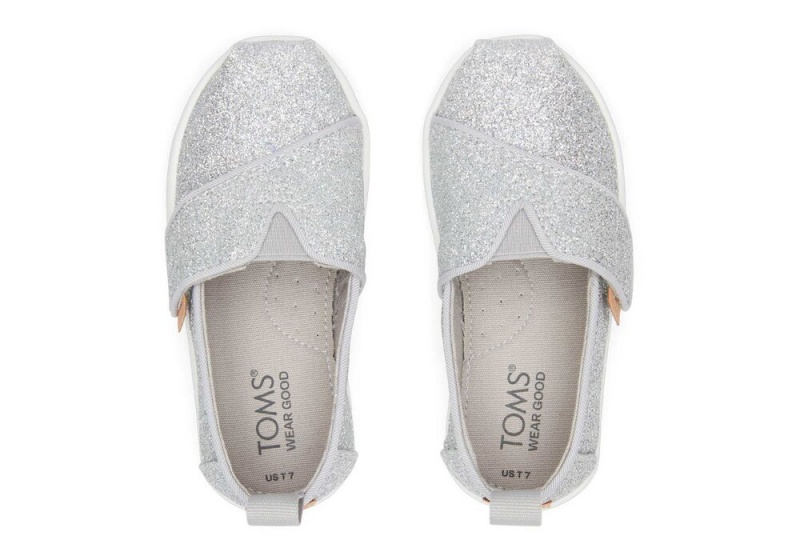 Toms Glitter Toddler Shoe Silber | 9450MOZWC