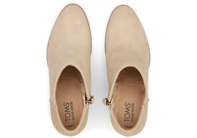 Toms Hadley Wildleder Absatz Beige | 2394ZSTQR