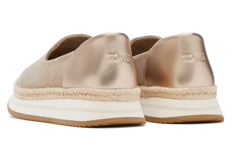 Toms Jocelyn Taupe Metallic Wildleder Silber | 4936TYIPZ